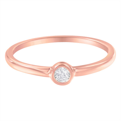 Miracle Set diamond ring rose gold plated .925 sterling silver bezel-set diamond on Tampa Home & Garden Store