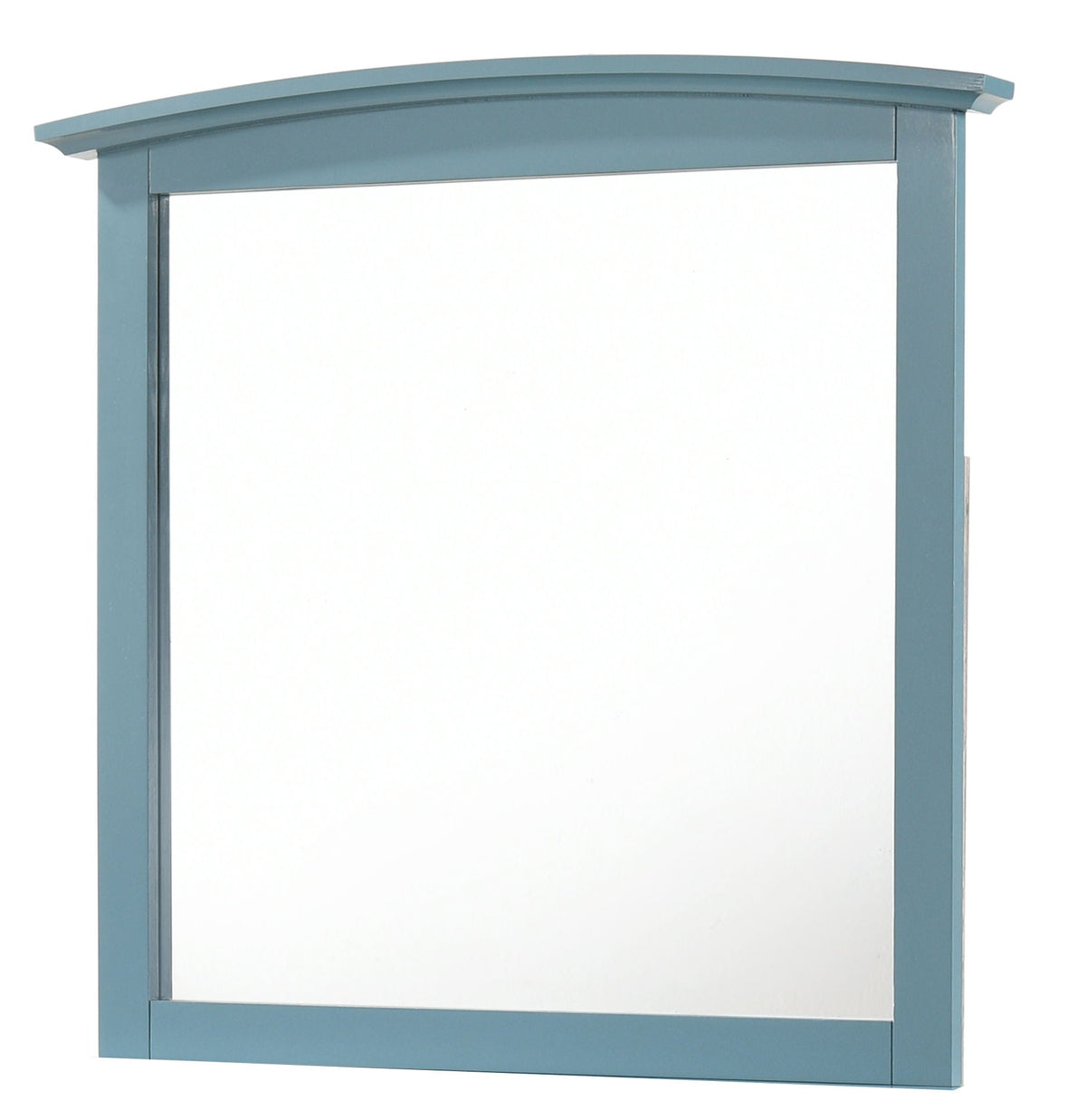 Wall mirror with blue wood veneer frame and curved top by HouseOfZazla on Tampa Home & Garden Store