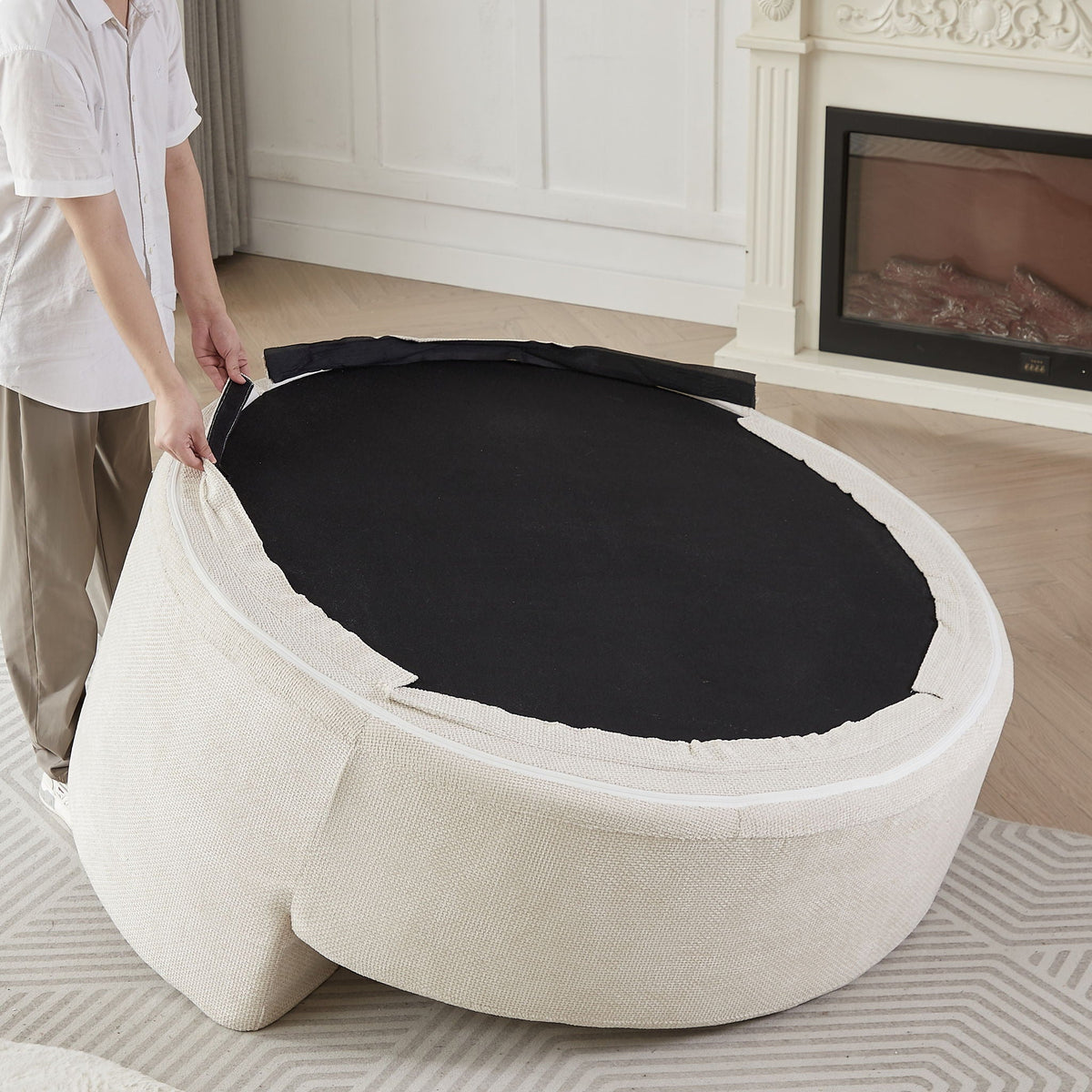 Modern Single Sofa and Swivel Sleeper Chair