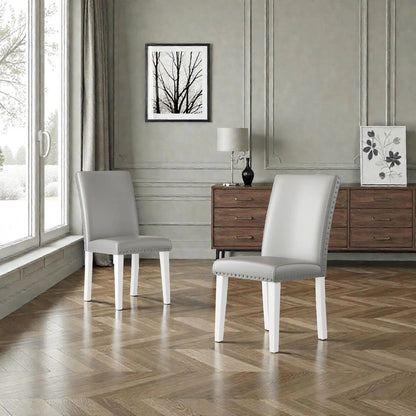 Upholstered Dining Chairs High Back Design Set 2