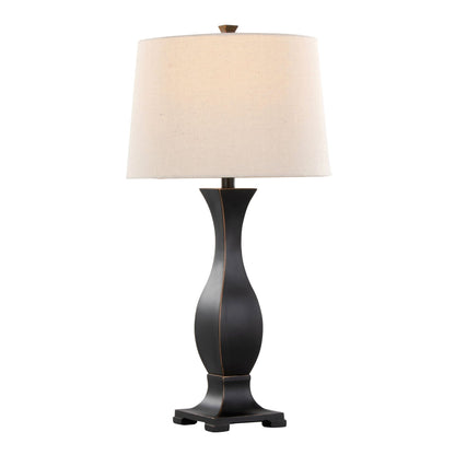 Riley contemporary table lamp oil rubbed bronze finish with oatmeal shade single lamp on Tampa Home & Garden Store