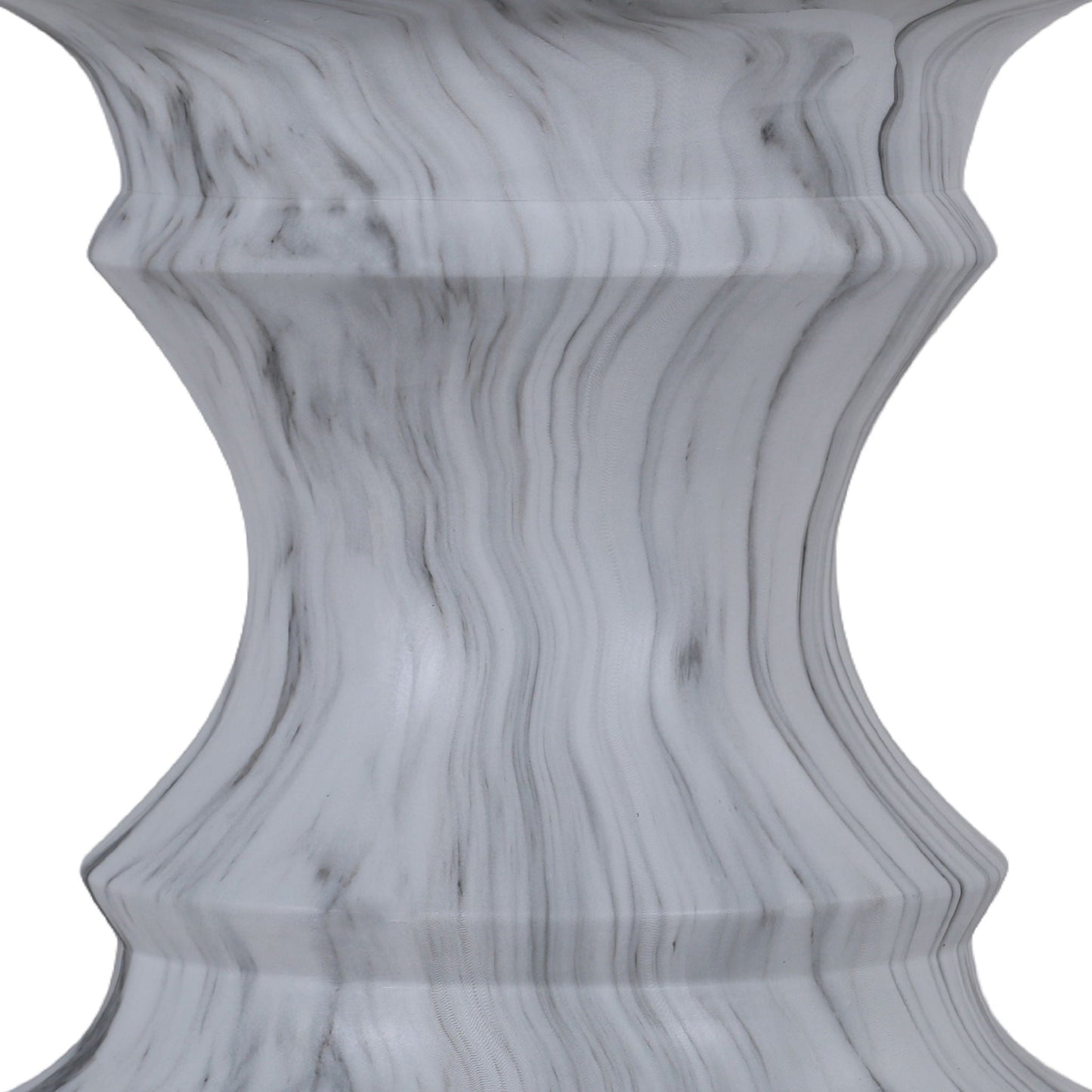 Geometric Faux Marble Round Table and Stand