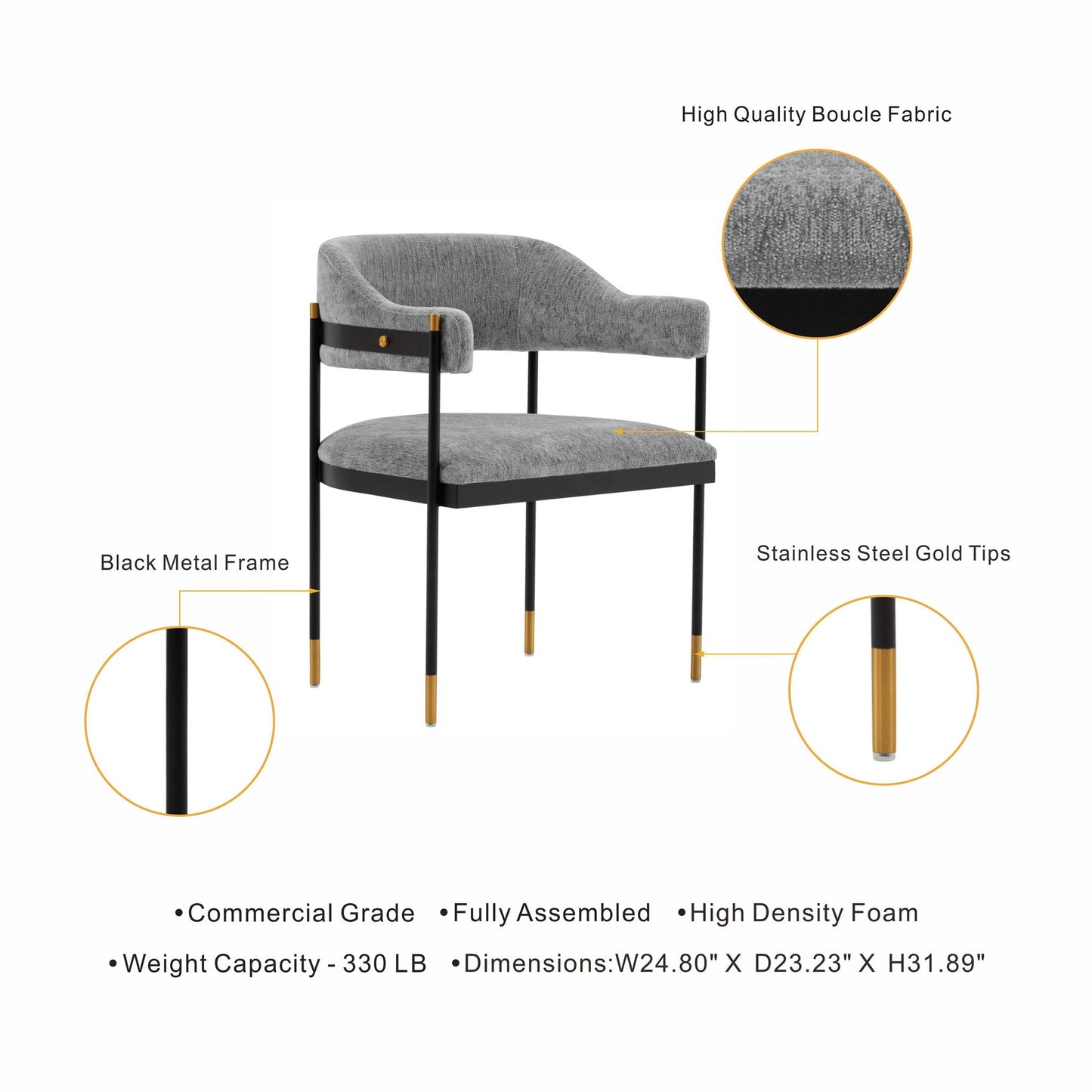 Lia Contemporary Upholstered Dining Chair