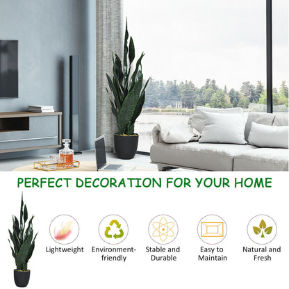 Planta de serpiente artificial de imitación para interior y exterior de 35.5 pulgadas