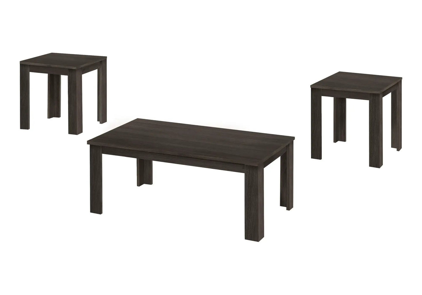 Oak wood table set 3-piece coffee, end and side tables in dark brown by Unique Piece Furniture on Tampa Home & Garden Store