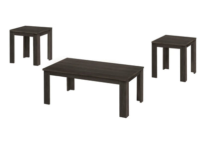 Oak wood table set 3-piece coffee, end and side tables in dark brown by Unique Piece Furniture on Tampa Home & Garden Store