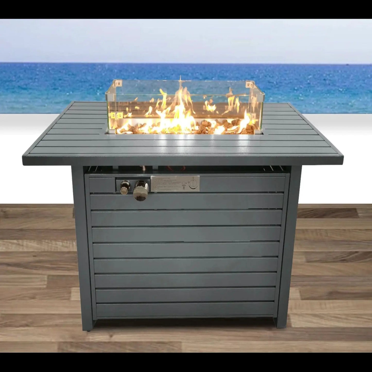 Propane Fire Pit Table With Lid and Fuel Options