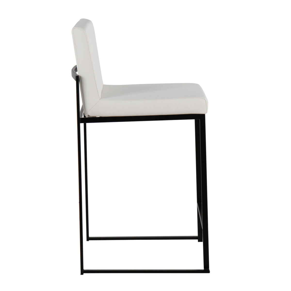 Fuji High Back Counter Stool white upholstery with black metal frame by HouseOfZazla on Tampa Home & Garden Store