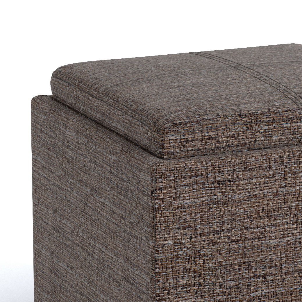 Rockwood Upholstered Cube Ottoman with Tray