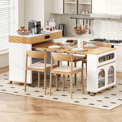 Extendable dining table with folding top and rolling kitchen island with drawers HouseOfZazla on Tampa Home & Garden Store