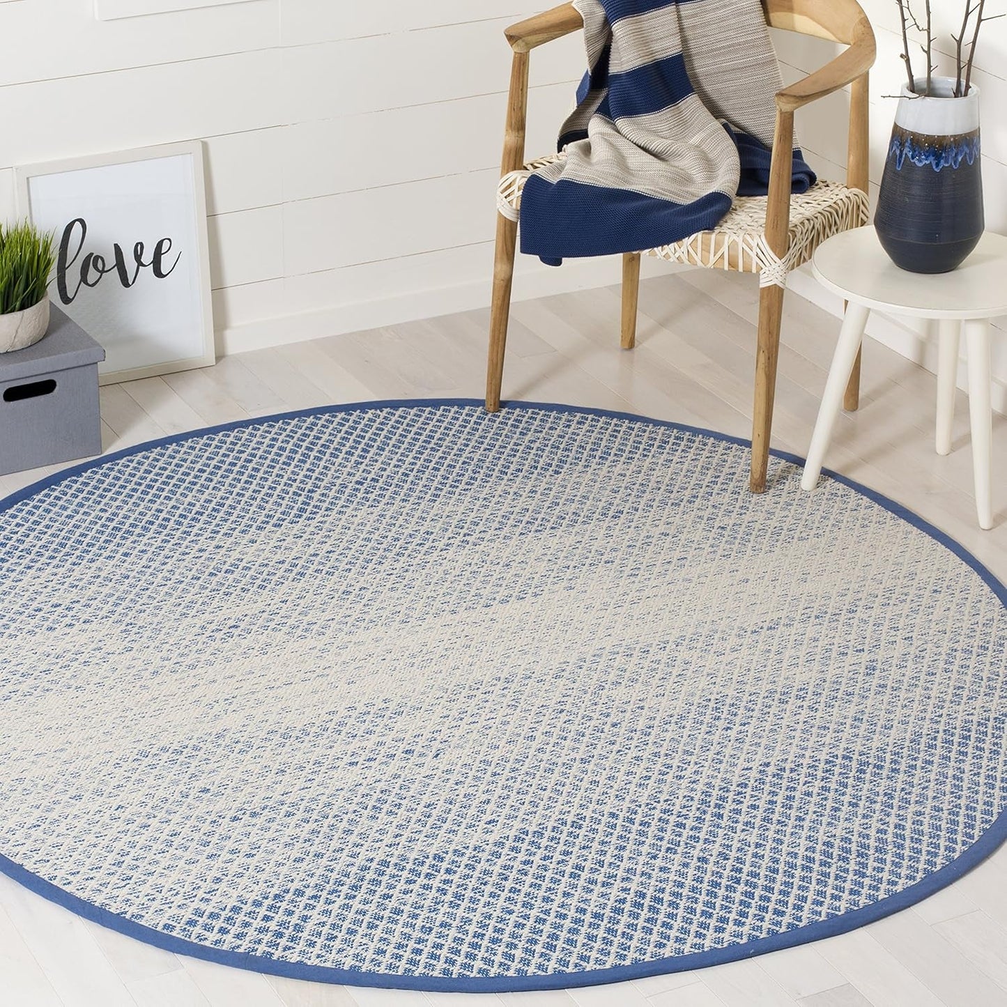 🧵 Safavieh Montauk Handmade Cotton Area Rug – 6' Round, Eco-Friendly Hand-Woven Flatweave, Transitional Pattern in Vibrant Colors – Soft & Durable, 100% Natural Cotton