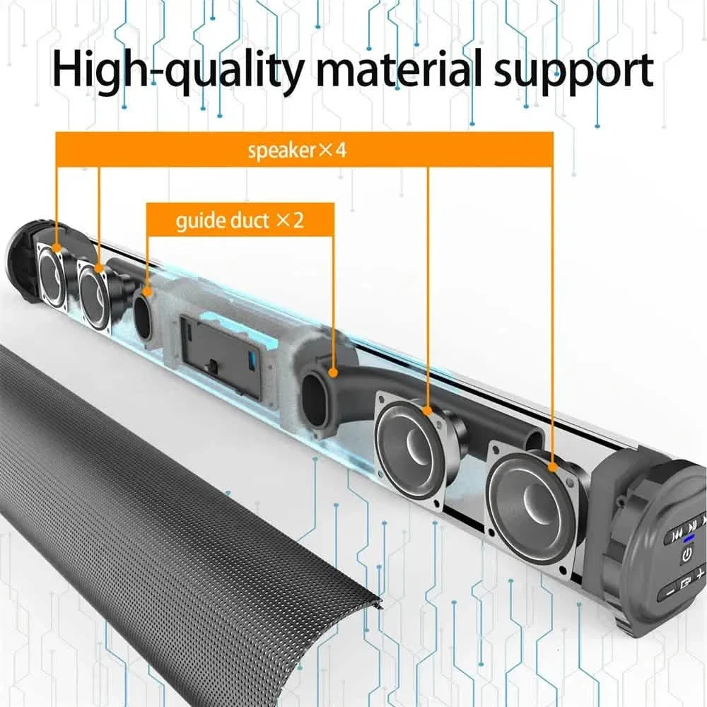 4D Surround Stereo Speakers by DailySale black wireless USB speaker bar with four drivers on Tampa Home & Garden Store