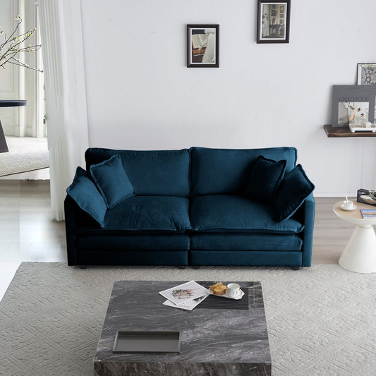 Modern Fabric Loveseat Sofa Couch in deep teal by HouseOfZazla, stationary on Tampa Home & Garden Store