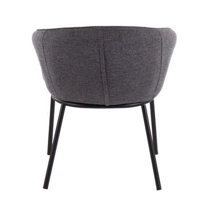 Contemporary side chair padded charcoal fabric seat with black metal frame kids' chair on Tampa Home & Garden Store