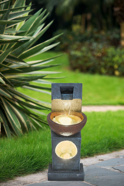 Brown Water Fountain Bowl for Indoor and Outdoor