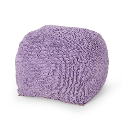Spongy Square Pouf Soft Seating accent pouf, lavender purple, plush textured nubby surface on Tampa Home & Garden Store