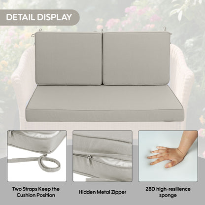 Two deep-seat waterproof patio chair cushions with high-resilience foam gray by HouseOfZazla on Tampa Home & Garden Store