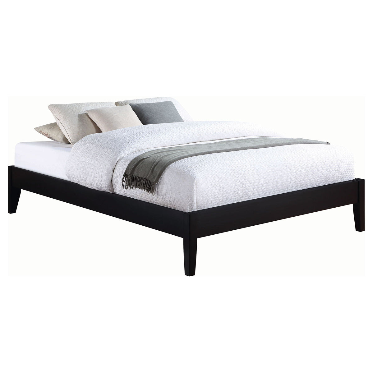 Ridgeview Queen Storage Panel Bed in black finish with a low-profile frame on Tampa Home & Garden Store