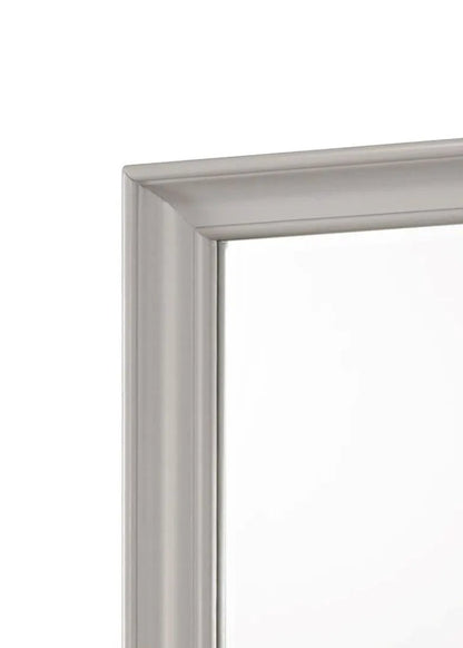 Square Mirror with a brushed silver frame and beveled edge, Unique Piece Furniture on Tampa Home & Garden Store