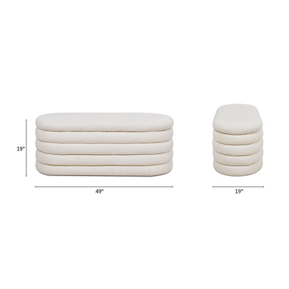 Fuji Upholstered Oval Storage Bench 2-piece with cushions and ottoman on Tampa Home & Garden Store