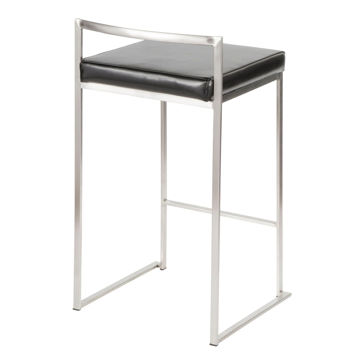 Contemporary stackable counter stool with padded black seat and chrome frame HouseOfZazla on Tampa Home & Garden Store