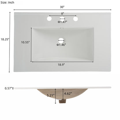 Modern bathroom vanity with ceramic sink and tempered blurred glass doors by HouseOfZazla on Tampa Home & Garden Store