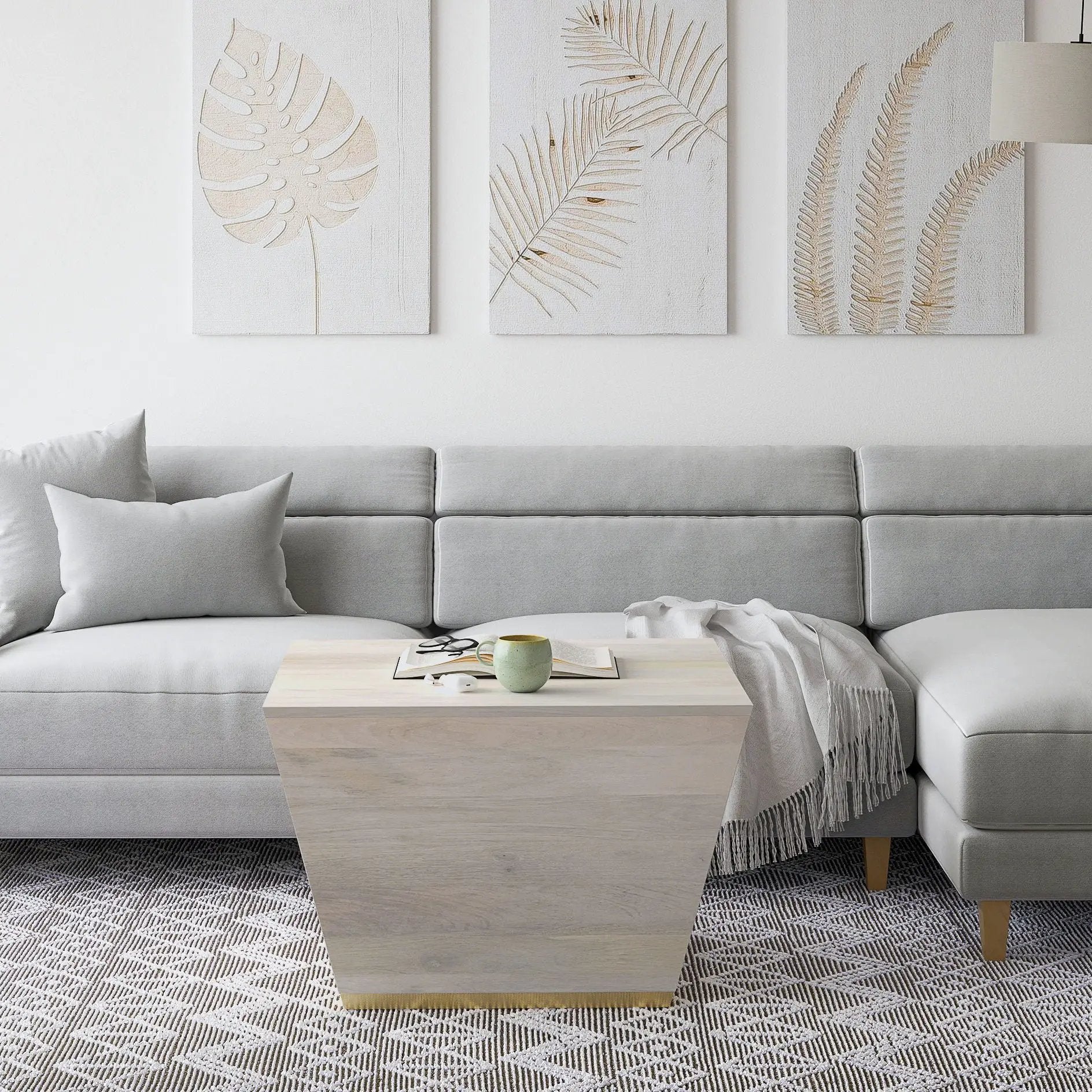 Abba Handcrafted Coffee Table by Unique Piece Furniture in light oak on Tampa Home & Garden Store