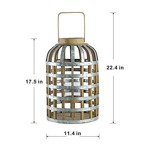 Decorative wooden lantern with handle and metal bands by HouseOfZazla for indoor outdoor wedding on Tampa Home & Garden Store