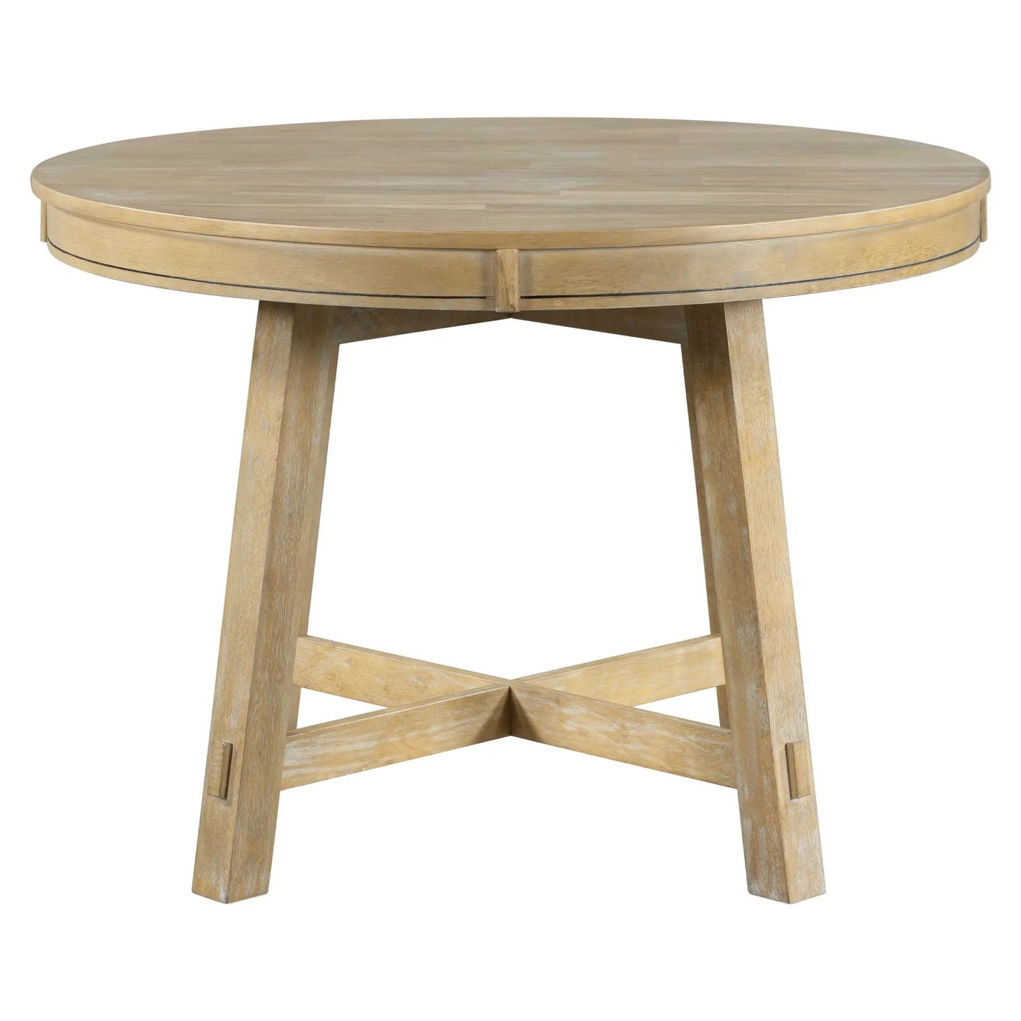 Gia round extendable dining table with 16-inch leaf in light wood by Unique Piece Furniture on Tampa Home & Garden Store