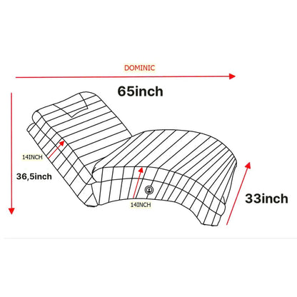 Denise Accent Chaise With USB, striped line-drawing 65in long 33in wide Dominic on Tampa Home & Garden Store