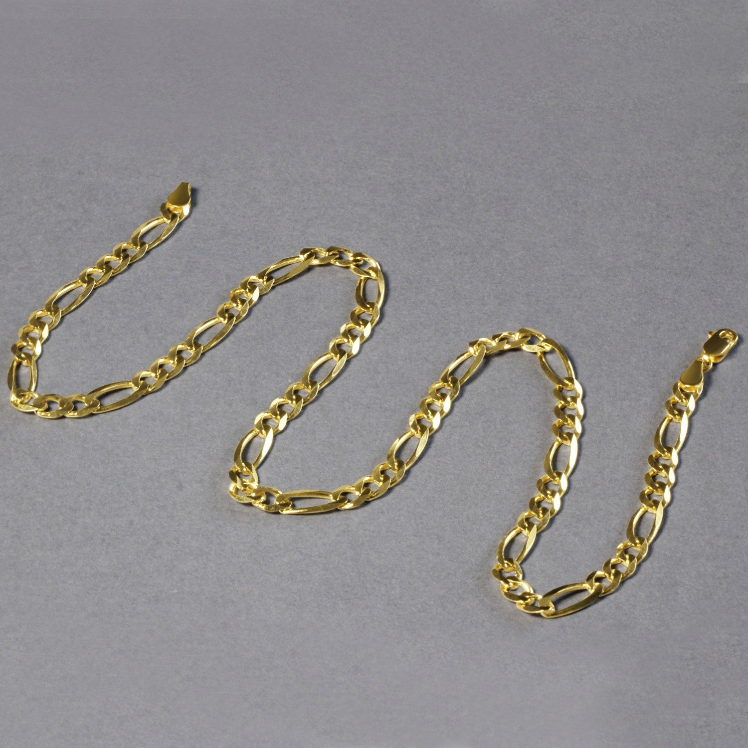 3x 10K yellow gold solid Figaro chain necklaces 5.30 mm, polished links from Bids.com on Tampa Home & Garden Store