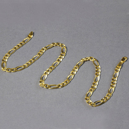 3x 10K yellow gold solid Figaro chain necklaces 5.30 mm, polished links from Bids.com on Tampa Home & Garden Store
