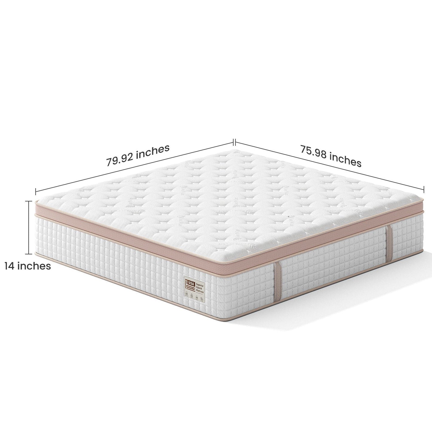 14in King Size Firm Hybrid Mattress with Gel Memory Foam and Pocket Springs by HouseOfZazla on Tampa Home & Garden Store