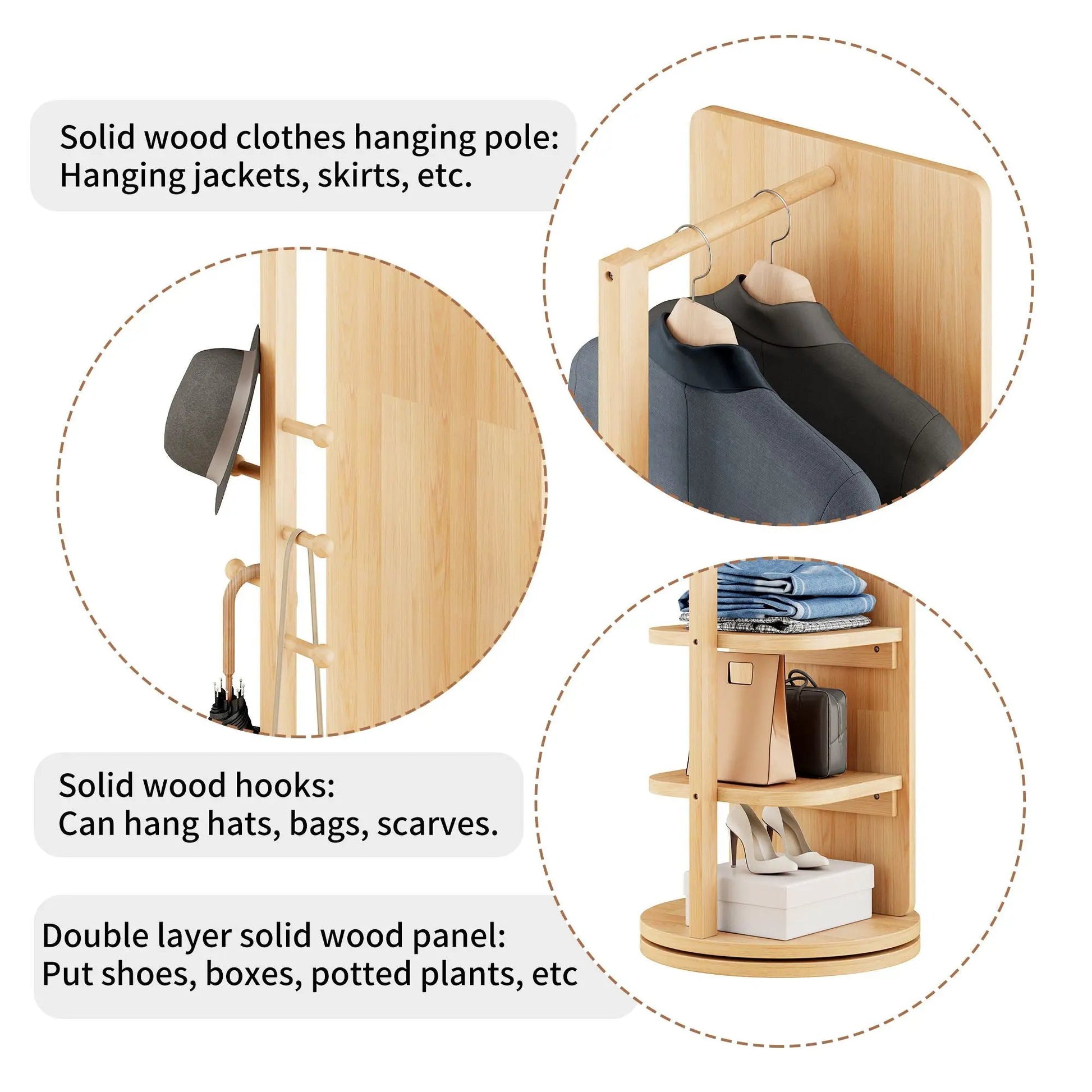 3 In 1 Full Length Clothing Mirror solid wood storage with hanging pole Unique Piece Furniture on Tampa Home & Garden Store