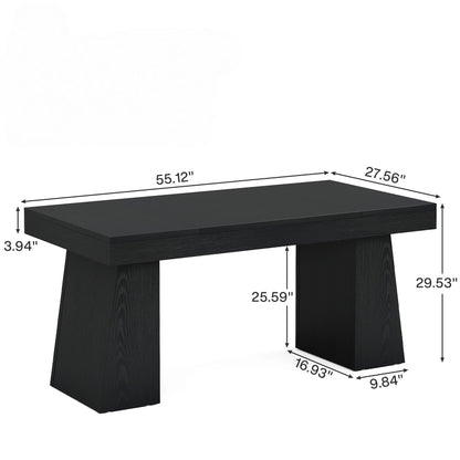 Executive Desk, Workstation With Double Trapezoid Base by HouseOfZazla in black wood finish on Tampa Home & Garden Store