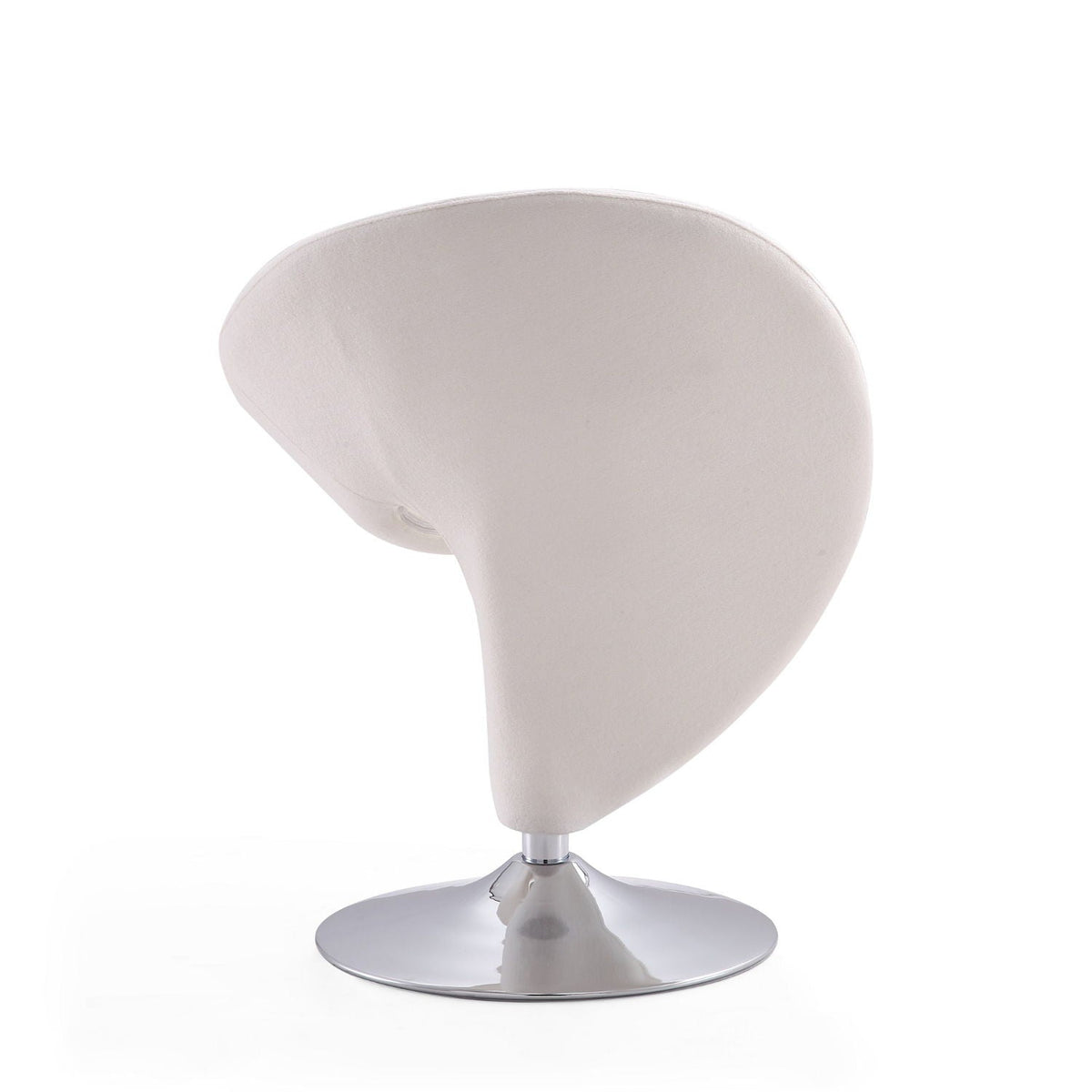 Swivel lounge chair by HouseOfZazla in beige wool blend upholstery on a chrome pedestal base on Tampa Home & Garden Store