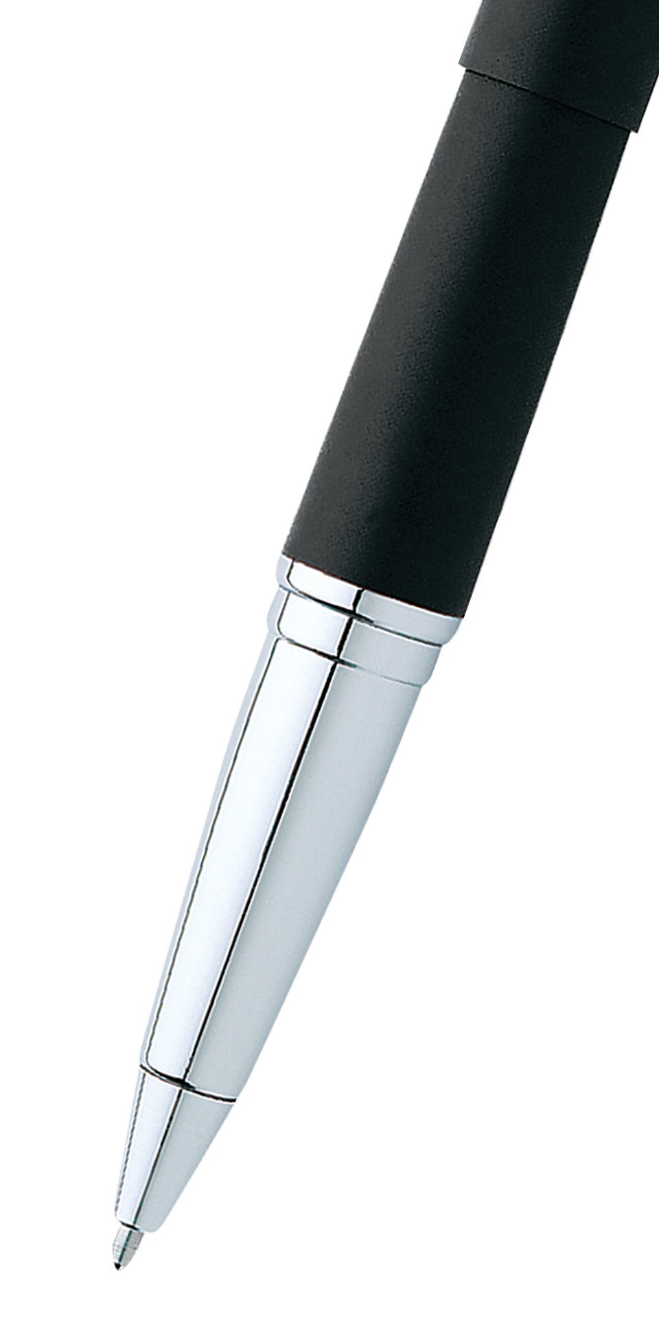 ATX Basalt Black rollerball pen by A.T. Cross with black grip and chrome tip on Tampa Home & Garden Store