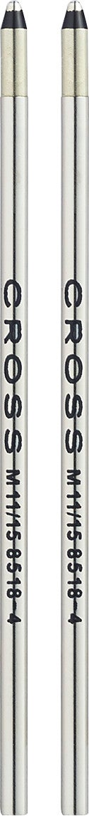 Cross mini ballpoint pen refill dual pack, black ink, medium point, silver metal bodies on Tampa Home & Garden Store