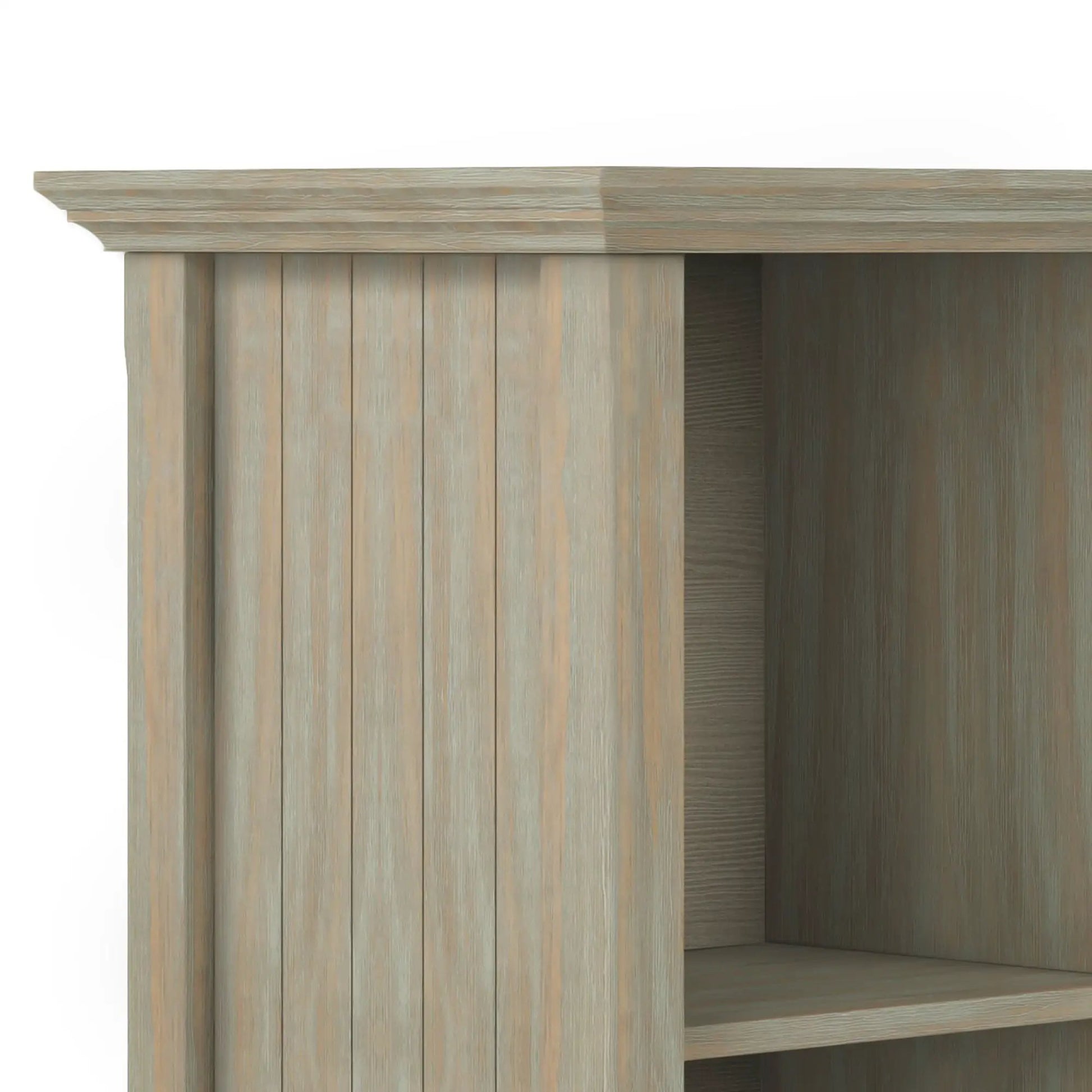 Acadian cube storage unit in pale wood with vertical slats by Unique Piece Furniture on Tampa Home & Garden Store