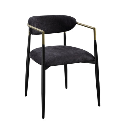 Black contemporary chair set with gold-tone metal frame, 2 chairs HouseOfZazla on Tampa Home & Garden Store