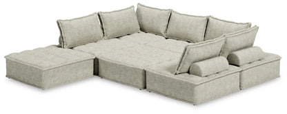 Bales Sectional by Unique Piece Furniture textured stationary sectional with plush cushions on Tampa Home & Garden Store