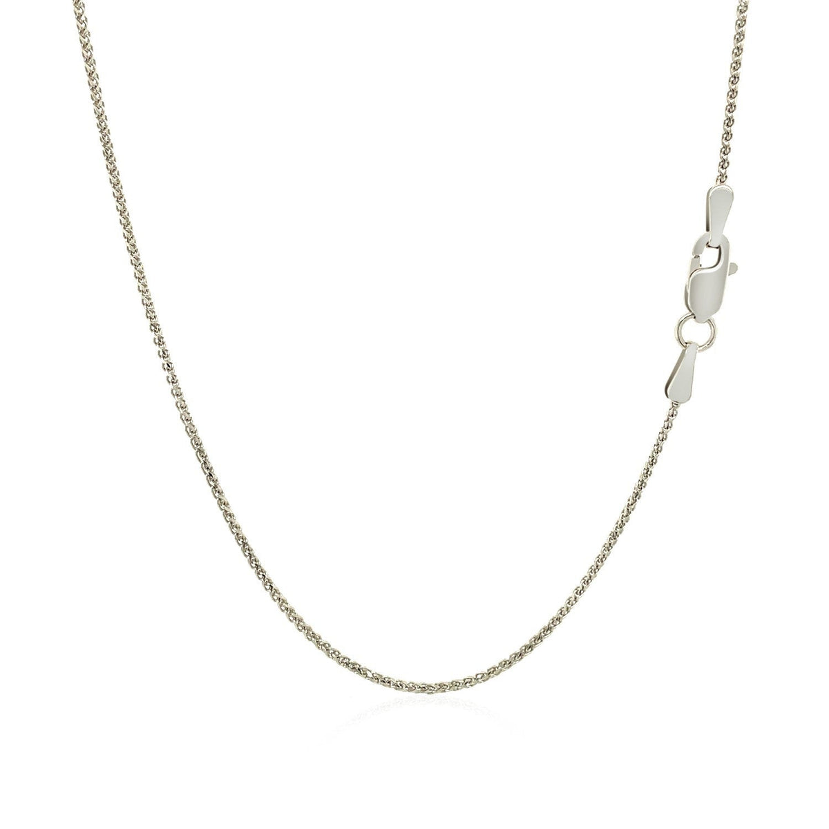 14k white gold diamond-cut round wheat chain necklace 1.0mm by Bids.com on Tampa Home & Garden Store