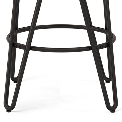 Simeon Multifunctional Metal Stool with Wood Seat