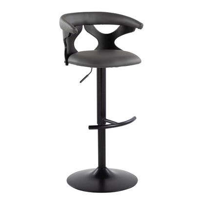 Barstool set: adjustable swivel with rounded T footrest, black faux leather HouseOfZazla on Tampa Home & Garden Store