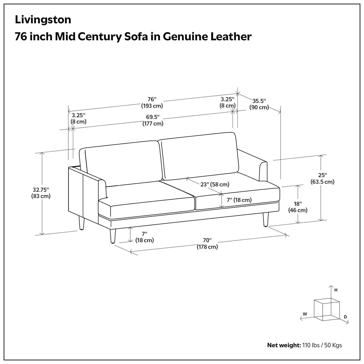 Livingston Upholstered Sofa with Premium Comfort