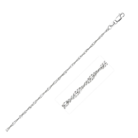 14k white gold Singapore chain necklace 1.7mm with lobster clasp by Bids.com on Tampa Home & Garden Store