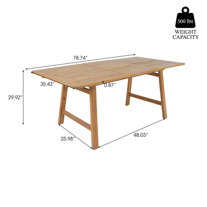 Versatile and Extendable Acacia Wood Table