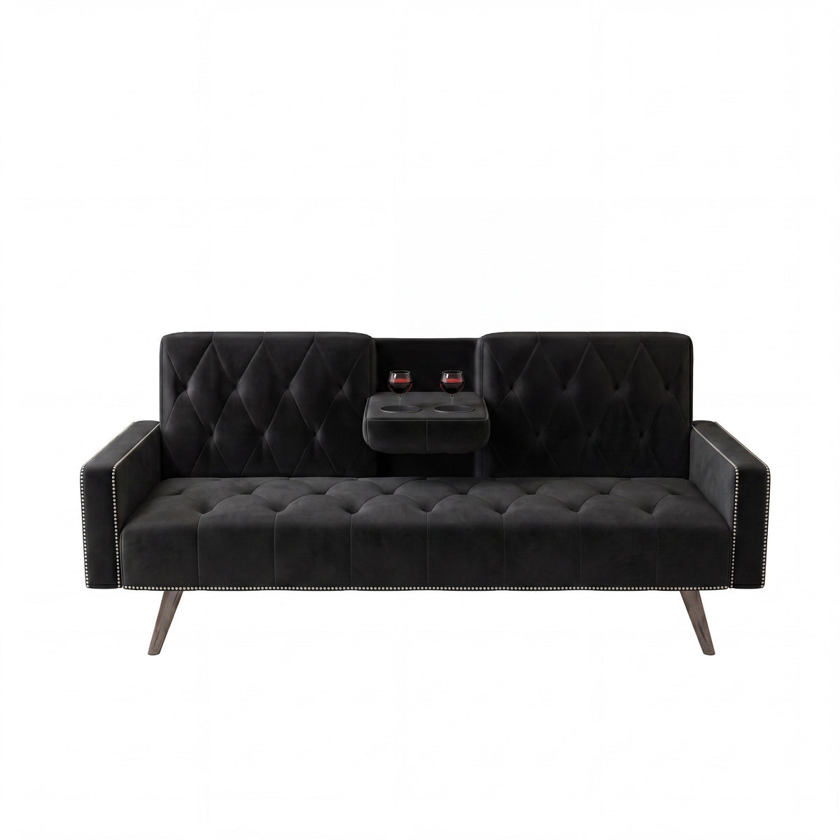 Stylish Velvet Sofa Bed and Nail Head Trim