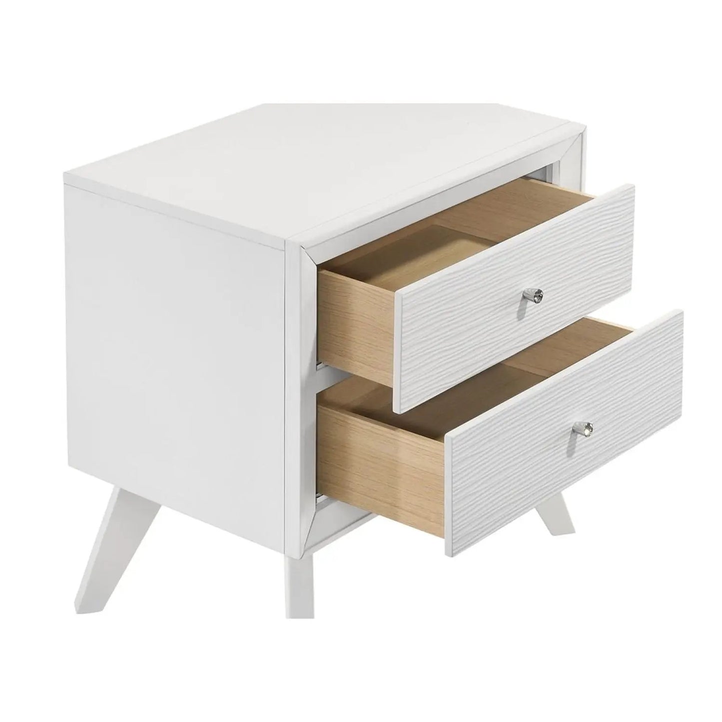Nightstand With Angled Legs and 2 Drawers
