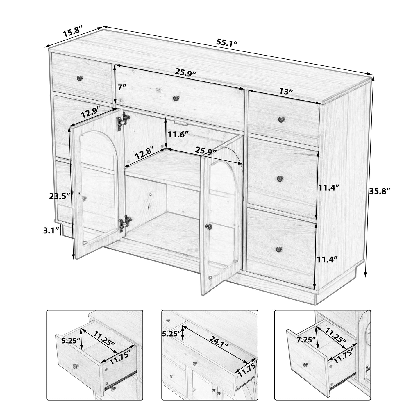 Cabinet with Storage for Living/Dining Entrance HouseOfZazla light wood buffets sideboards on Tampa Home & Garden Store